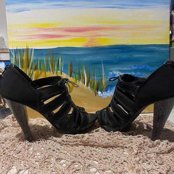 2 for $10 SEXY HOT Carlos Santana Size 8 M Zealous Black Platform PUMPS HEELS - Picture 3 of 9
